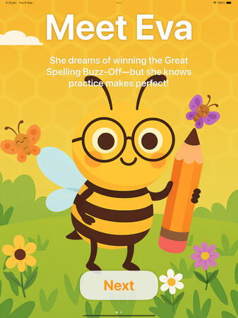 Help Eva Bee learn spelling